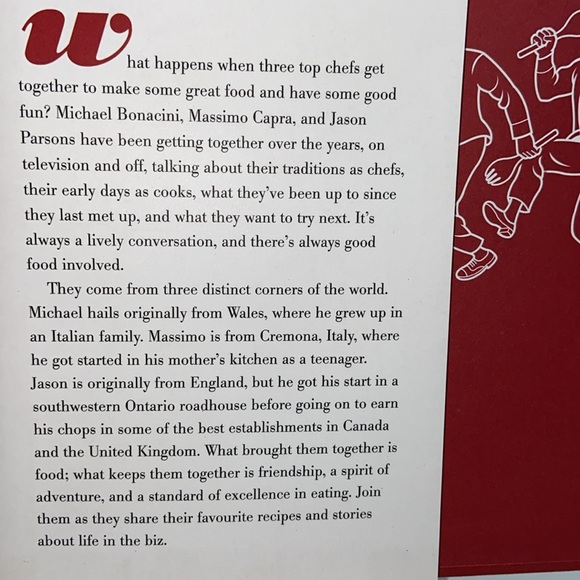 3 Chefs The Kitchen Men Cookbook Michael Bonacini Massimo Capra Jason Parsons - Picture 3 of 13